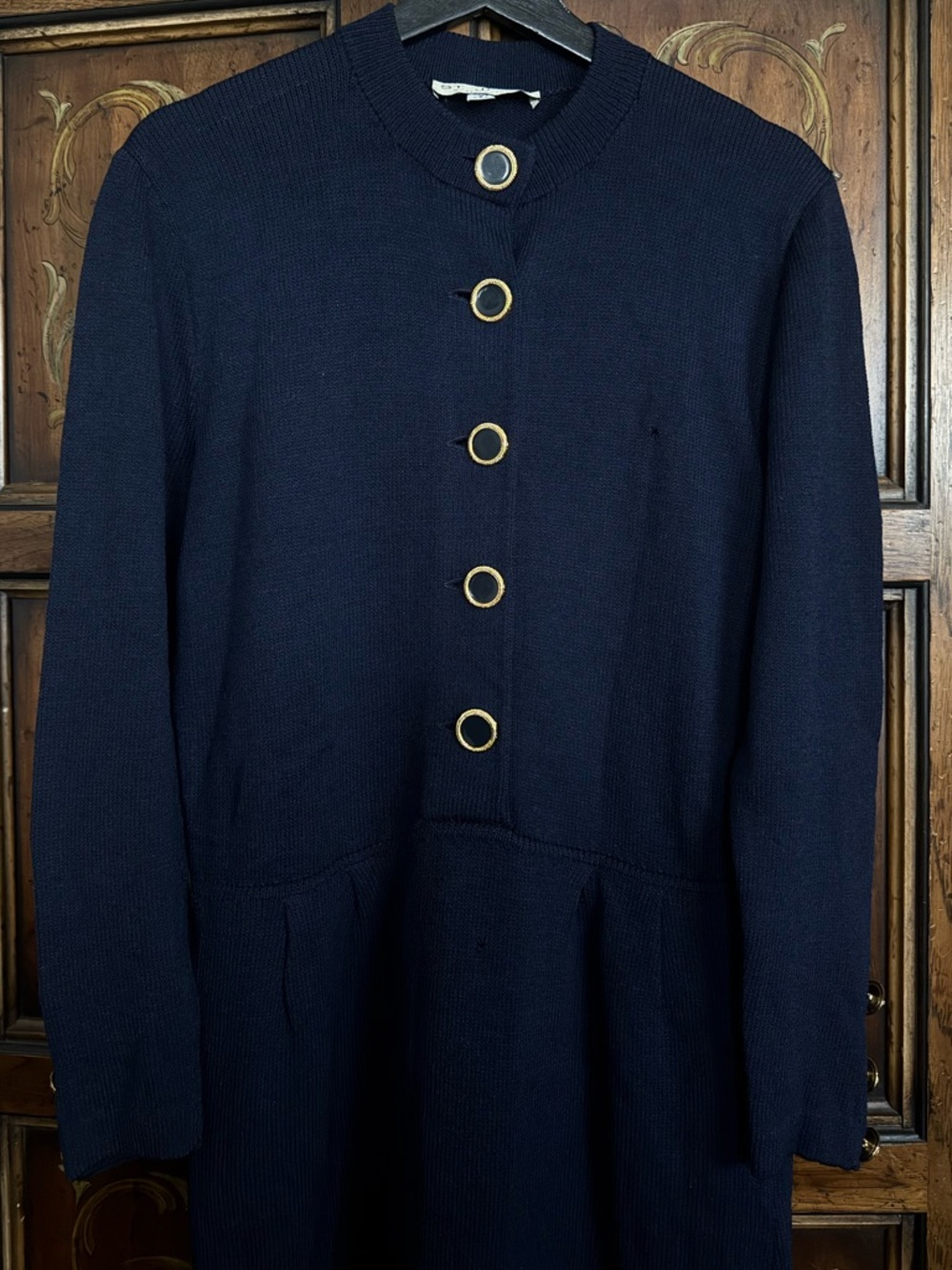 Women’s Long Sleeve Navy Button Up Dress